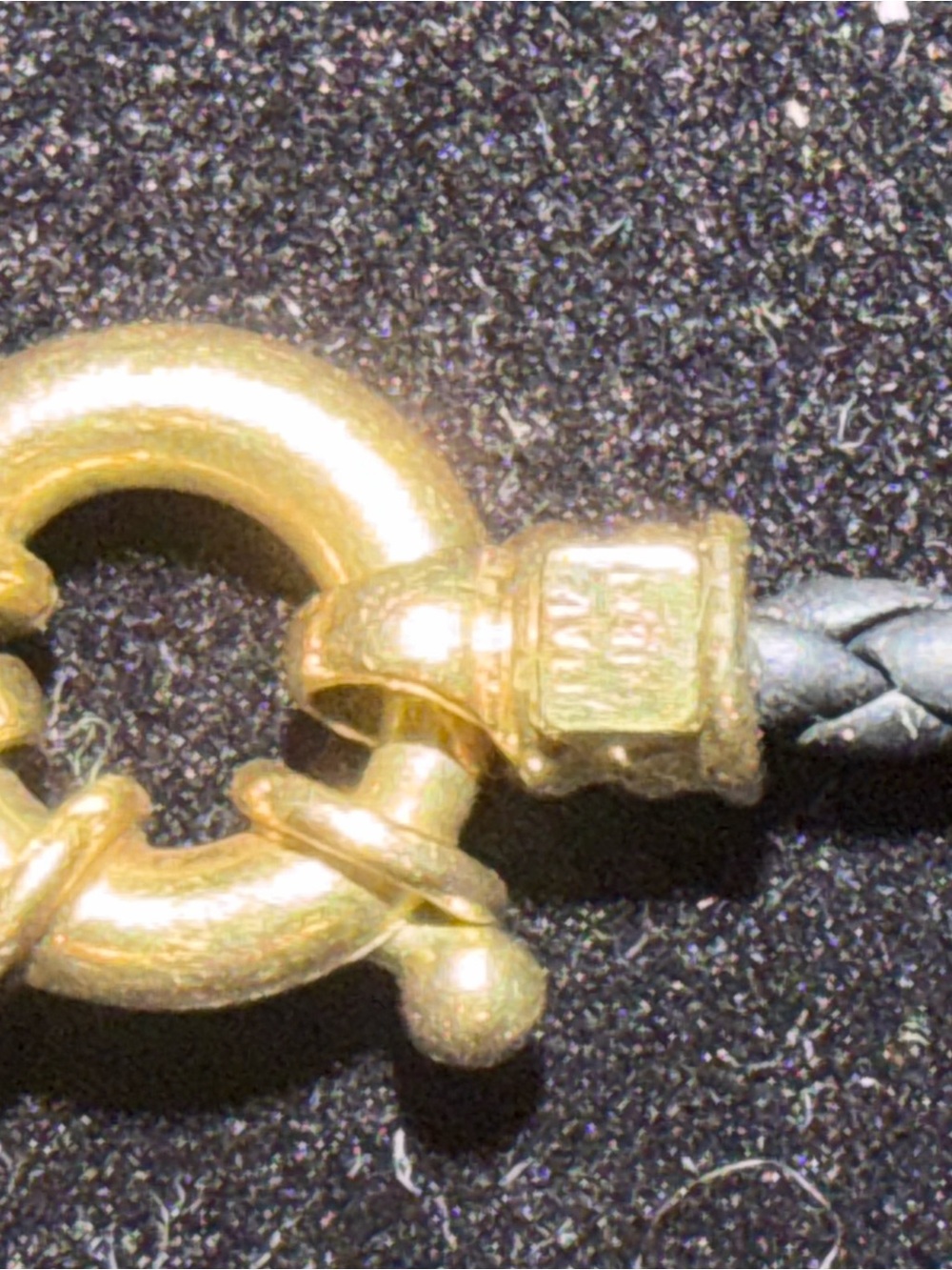 Custom & Handcrafted Vintage 14k Triangle Pendant w/18k Gold/Leather Choker OOAK - Picture 8 of 11